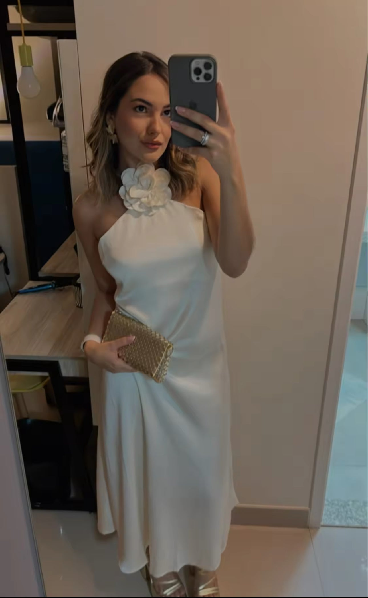 Serena - Midkleid 3D Blume Dress