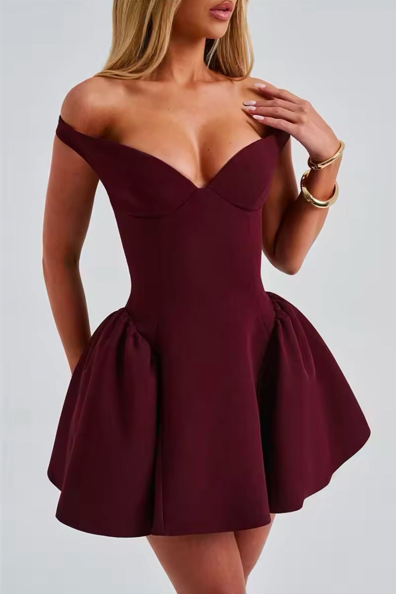 Lorelei - Bordeaux Kleid festiv