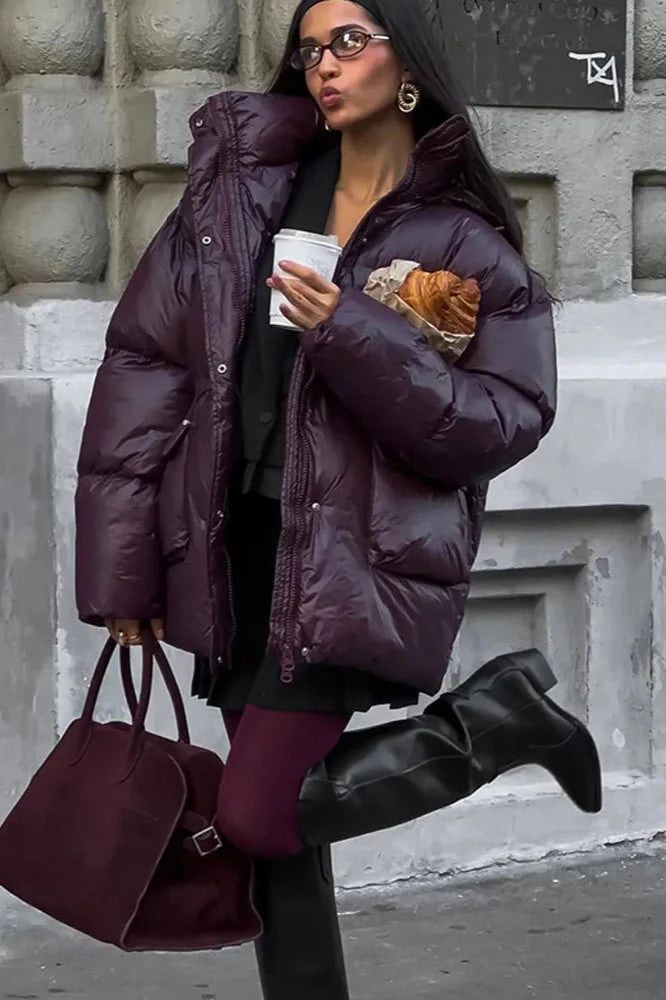 Lilly - Jacke Mantel mittellang Burgunder