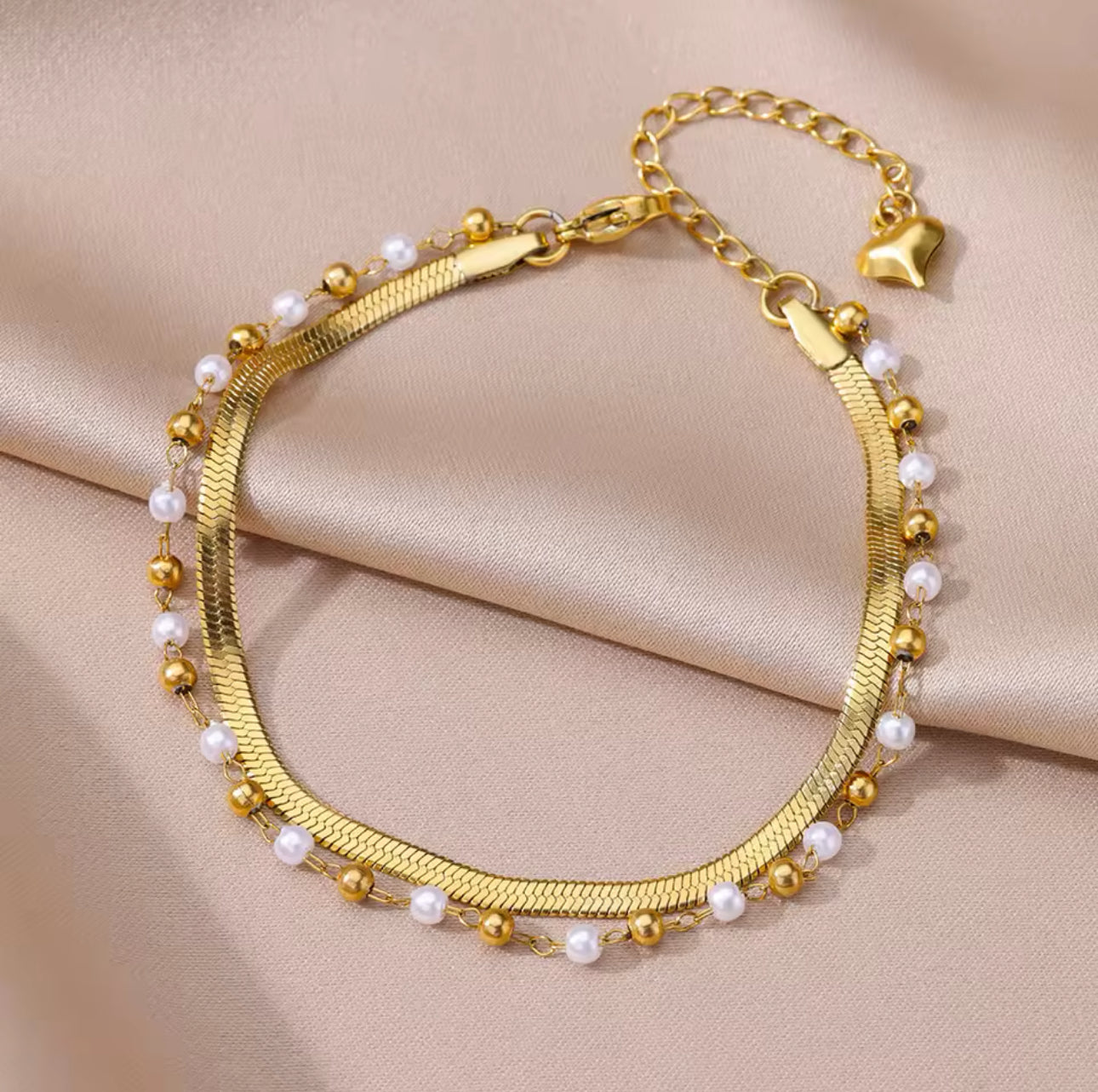 Pearl Gold - Fußkette