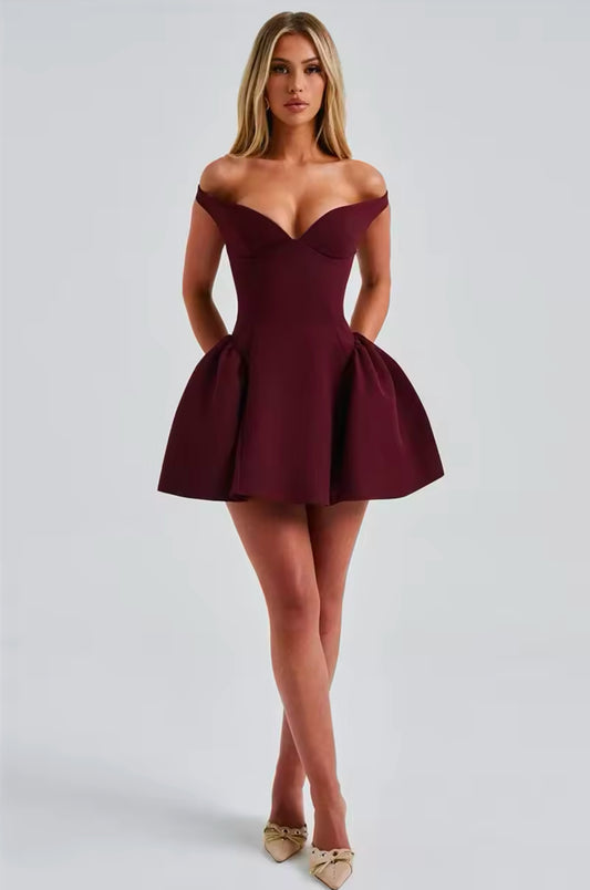 Lorelei - Bordeaux Kleid festiv